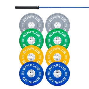 Cerakote Olympic Bar 20KG and Bumper Plates Set