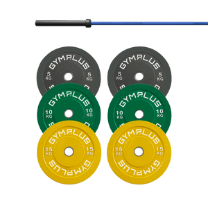 Cerakote Olympic Bar 20KG and Bumper Weight Plates Powerlifting Set