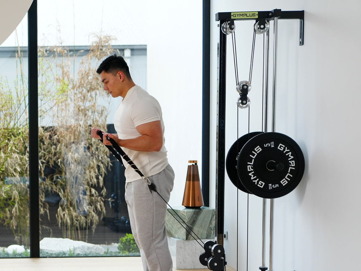 Wall Mount Cable Station with Dual Pulley System - Aluminium Pulley Wheels V2.0