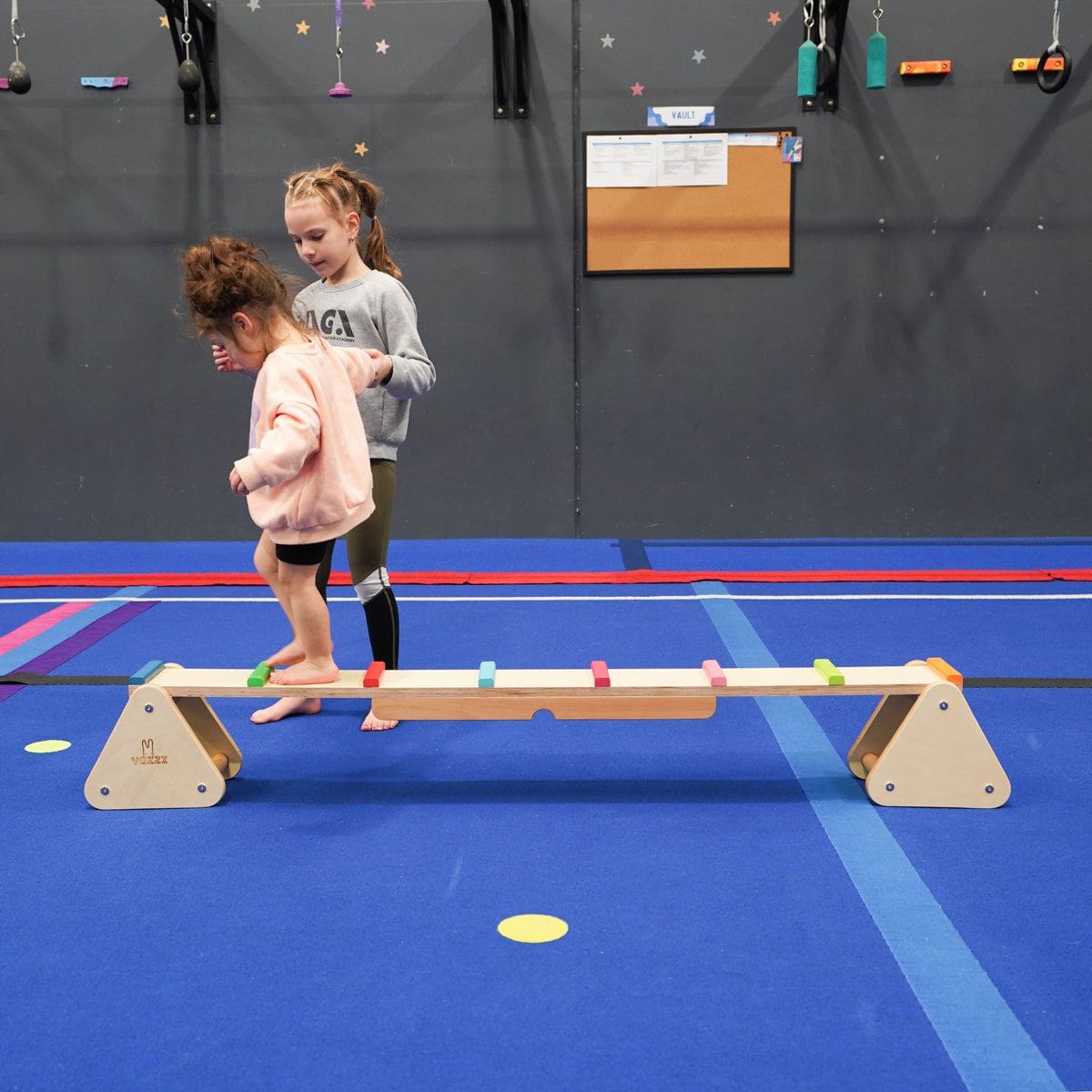 MEMAX 2-in-1 Wooden Seesaw and Rainbow Balance Bridge