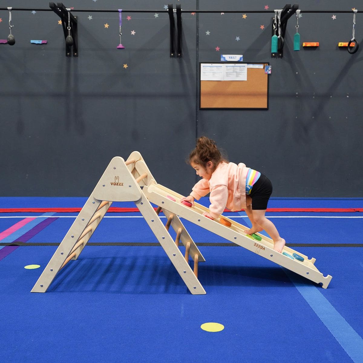 Pikler Foldable Climbing Triangle with Tent and Reversible Ramp