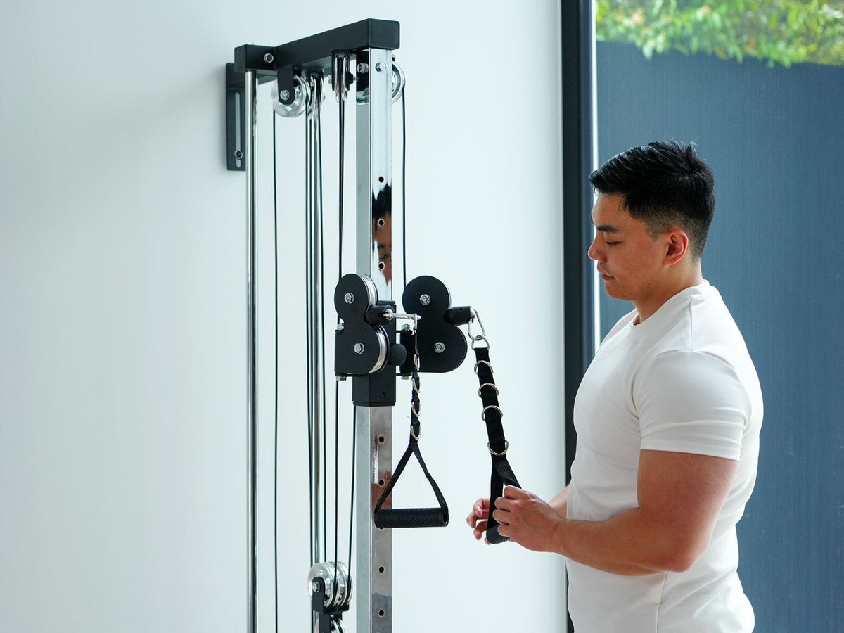 Wall Mount Cable Station with Dual Pulley System - Aluminium Pulley Wheels V2.0