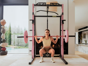 Gym Plus Half Power Rack with Storage and Cable System Option - HR2300 Pink
