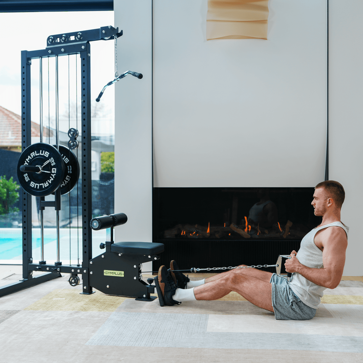 Lat Pulldown Low Row Machine with Aluminium Pulley Wheels - L4 Pro Series