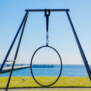 MEMAX Aerial Lyra Hoop Set | Aerial Ring with Full Accessories – Chrome & Black