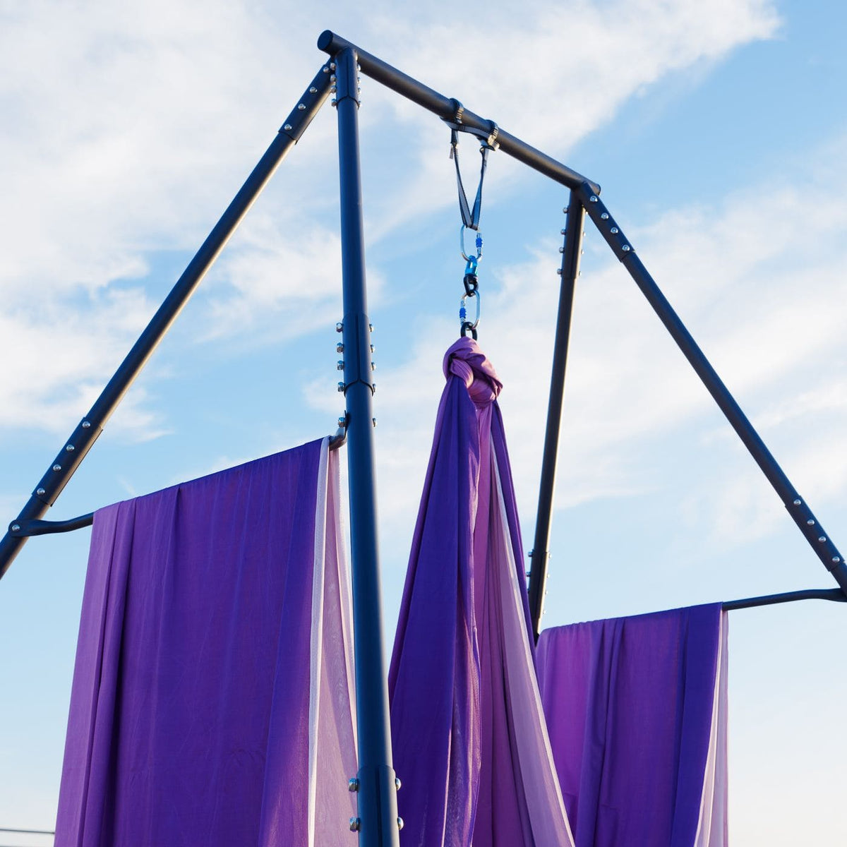 MEMAX Aerial Silks Yoga Swing Hammock Set - 100% Luxury Nylon Tricot Silks, Full Rigging Hardware