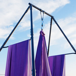 MEMAX Aerial Silks Yoga Swing Hammock Set - 100% Luxury Nylon Tricot Silks, Full Rigging Hardware