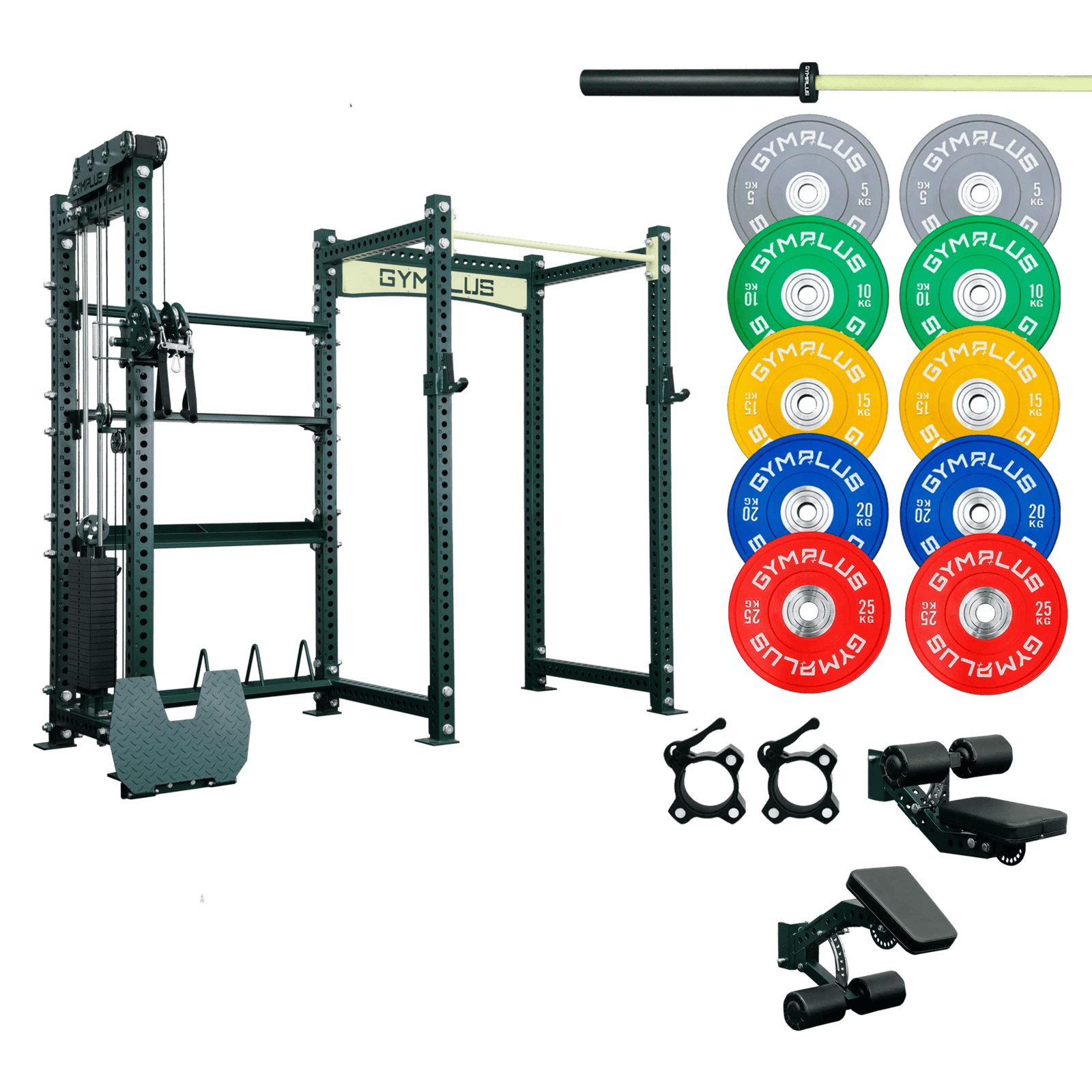 Gym Plus Evolve Extended Cable System with Storage Garage Gym Package EV-EXTCB-STOR-BLK-FULL