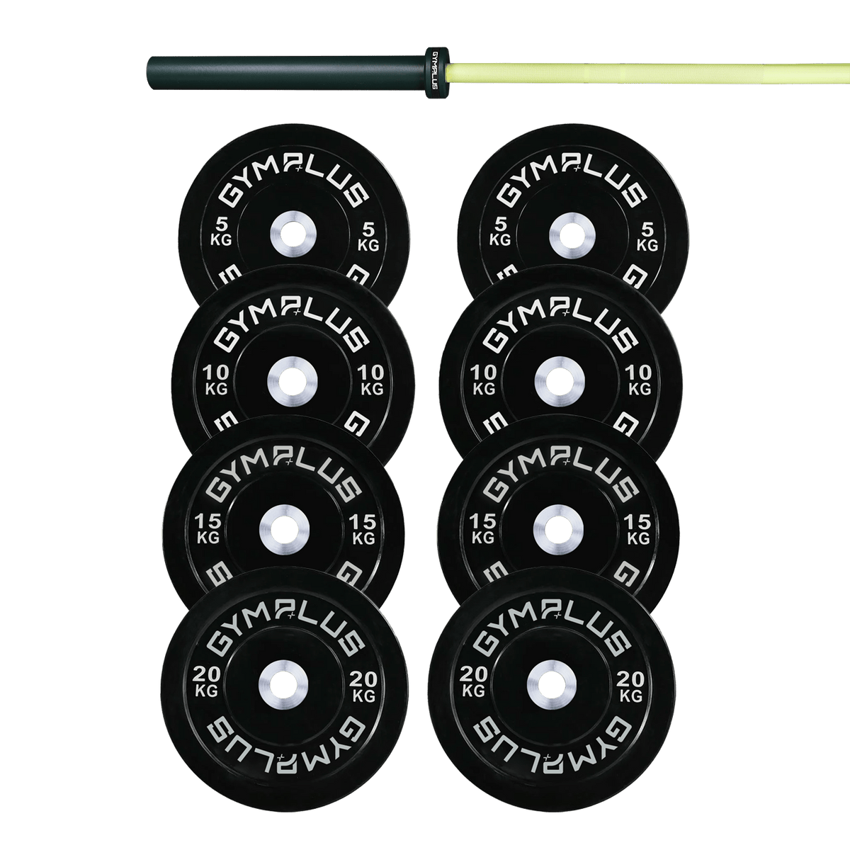 EVOLVE Olympic Bar 20KG and Bumper Plate Set