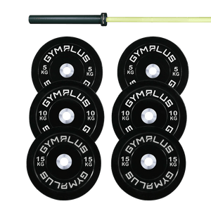 EVOLVE Olympic Bar 20KG and Bumper Plate Set