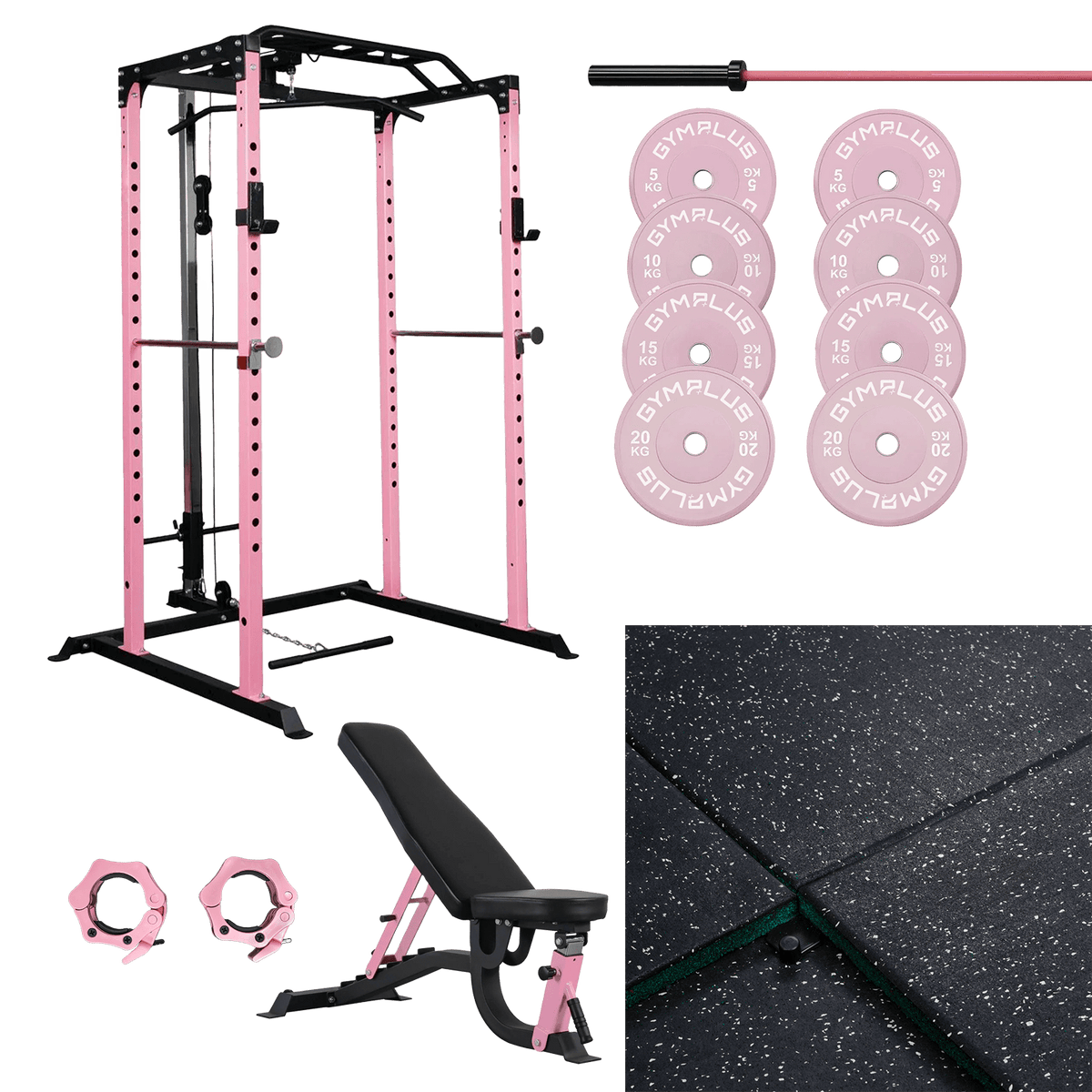 Pink Garage Gym Essentials Package – Complete Setup