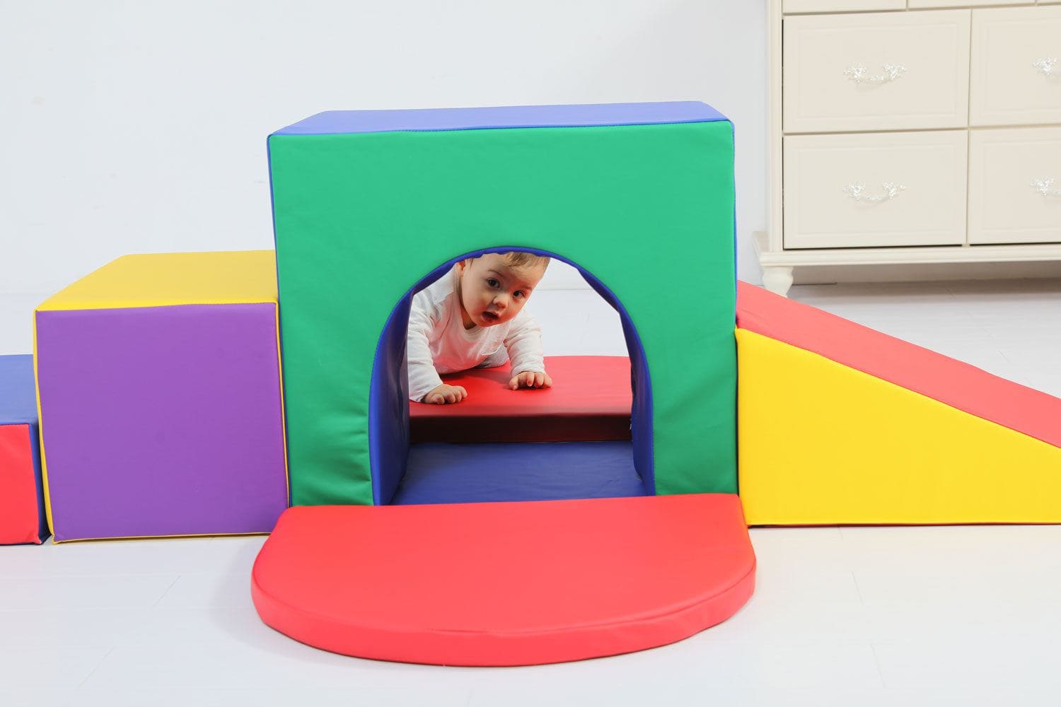 YOZZI Sensory Large Soft Block Indoor Tunnel Maze Climber 6 Pieces Gym Plus