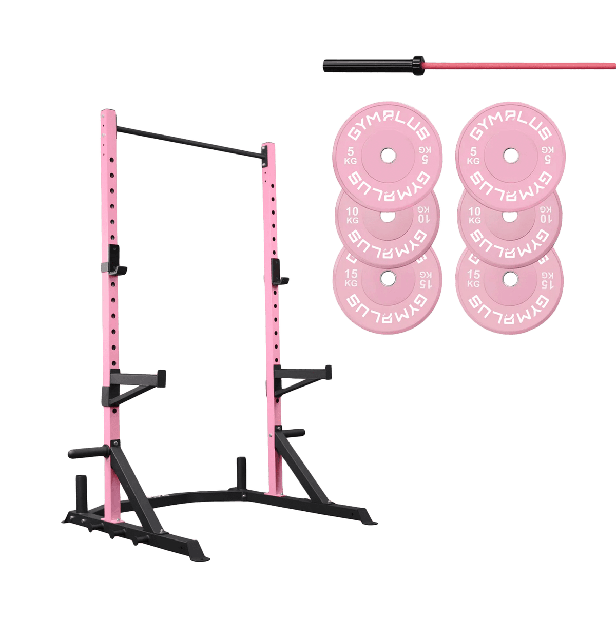 Half Power Rack Garage Gym Package - Pink (HR2100 Combo)