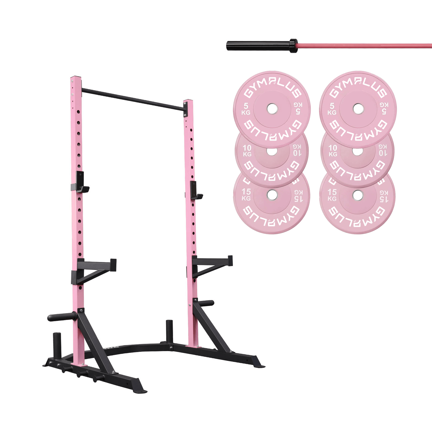Half Power Rack Garage Gym Package - Pink (HR2100 Combo)