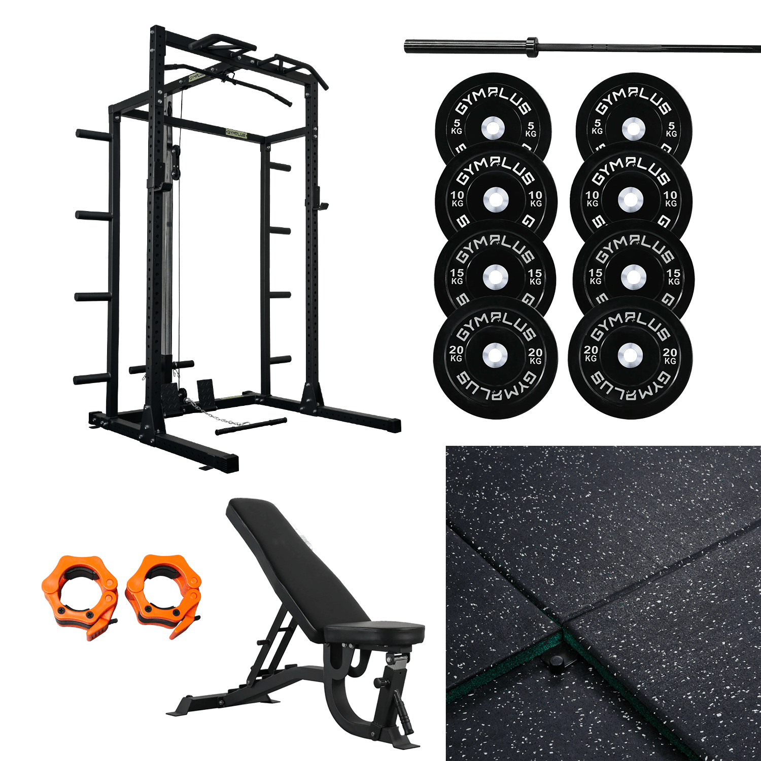 Half Power Rack Garage Gym Package - Complete Setup