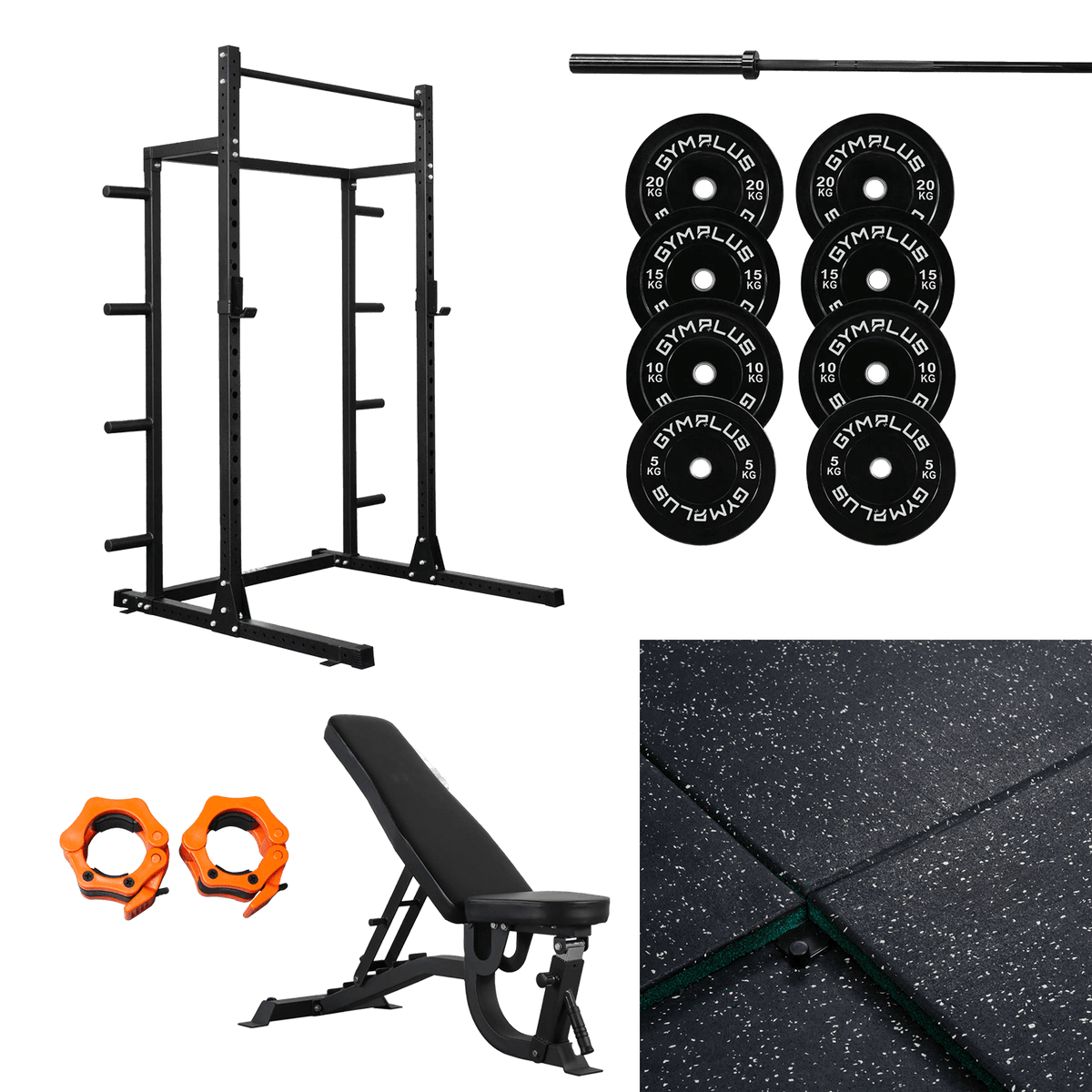 Half Power Rack Garage Gym Package - Complete Setup