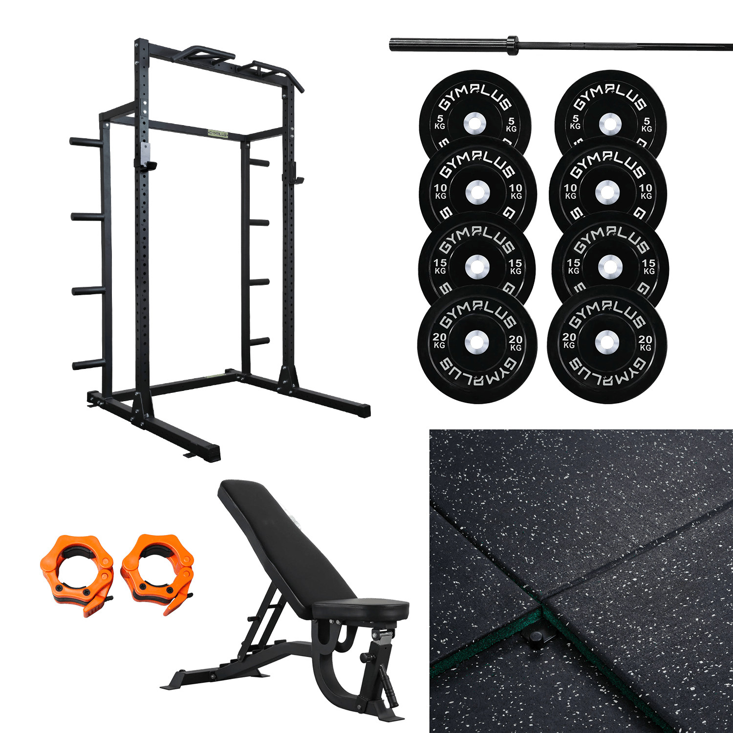 Gym Plus Half Power Rack Garage Gym Package - Complete Setup 2300-FULL-CABLE