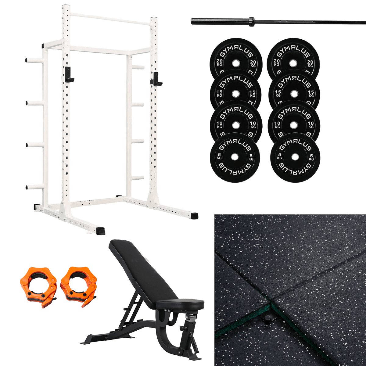 Half Power Rack Garage Gym Package - Complete Setup