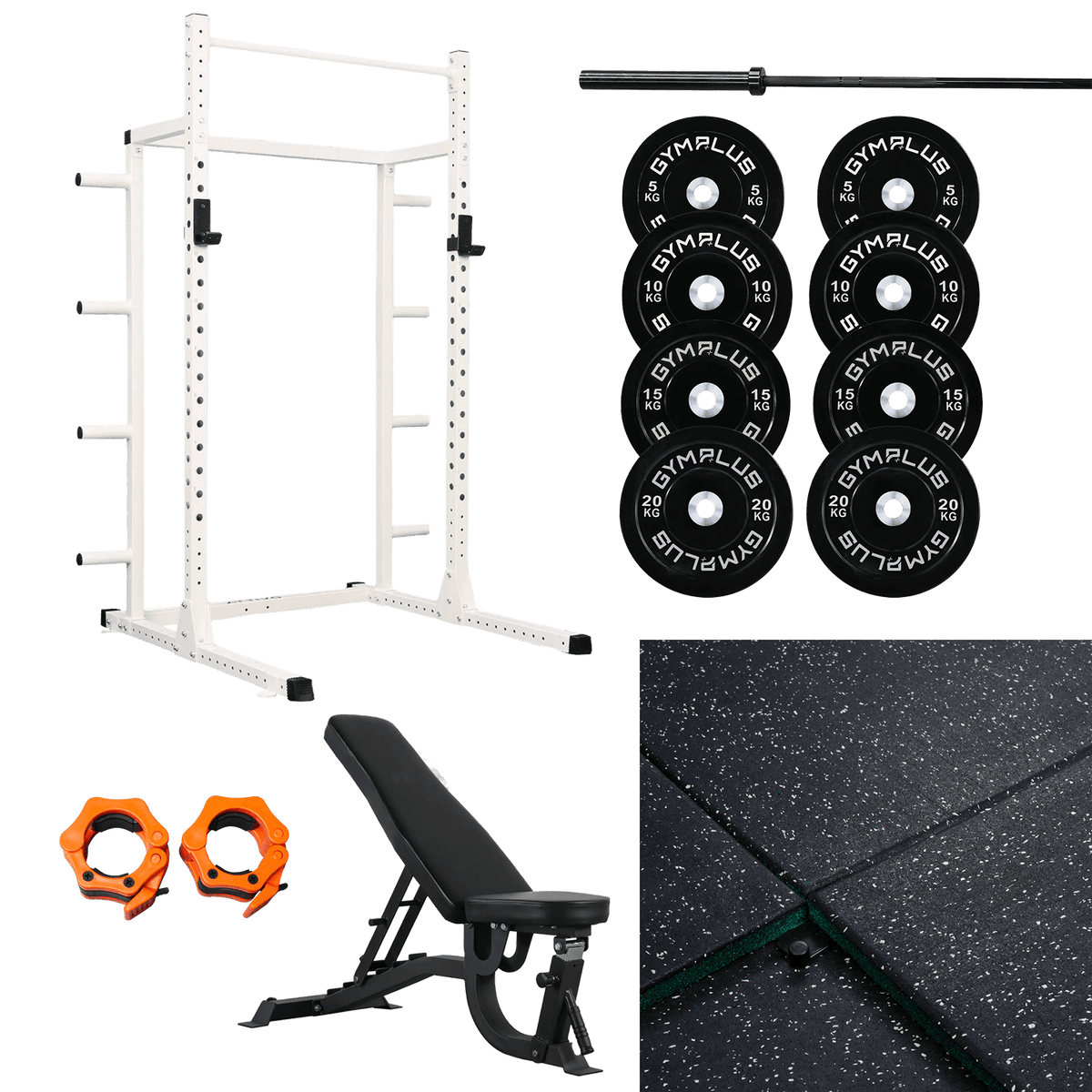 Half Power Rack Garage Gym Package - Complete Setup