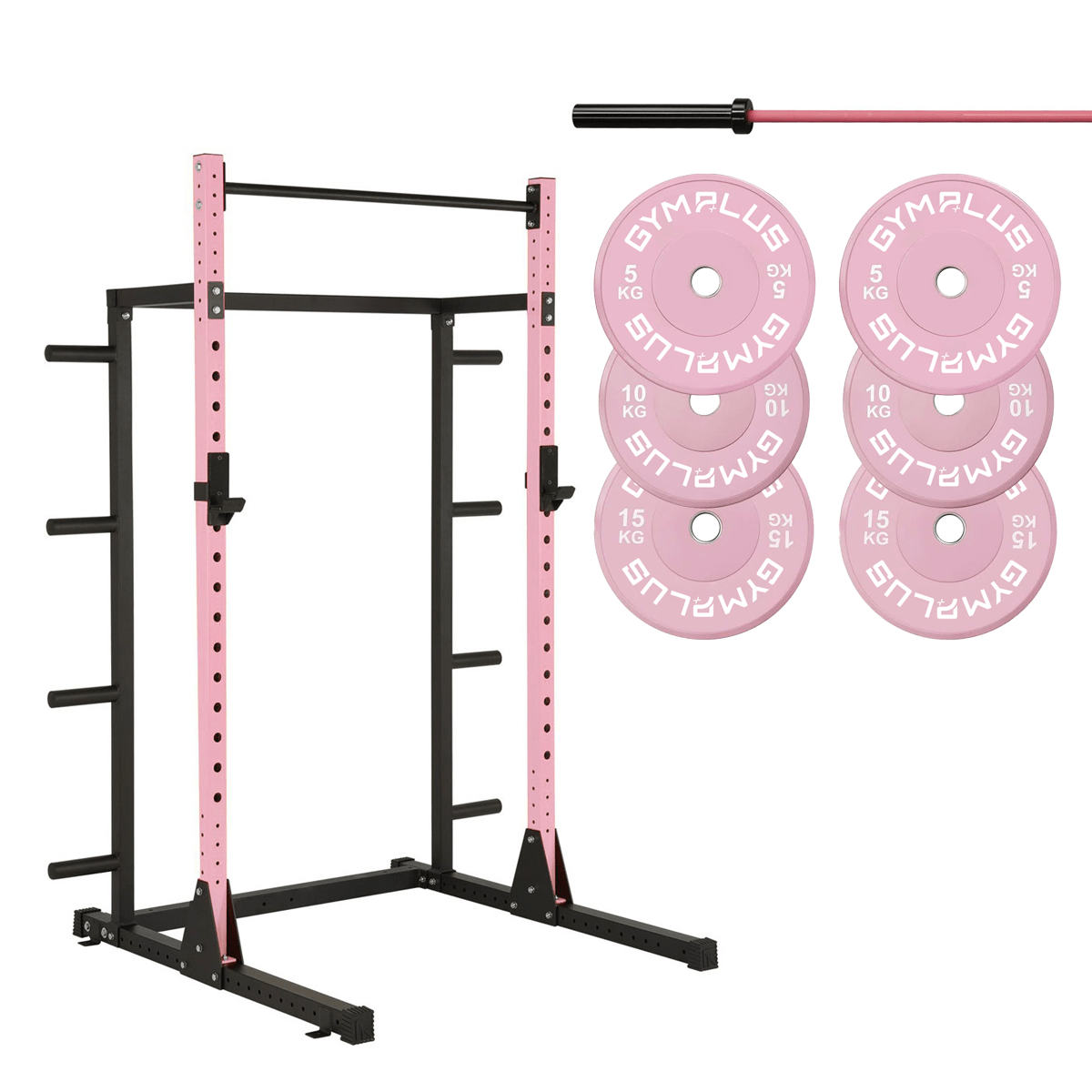 Half Power Rack Garage Gym Package - Pink (HR2300 Combo)