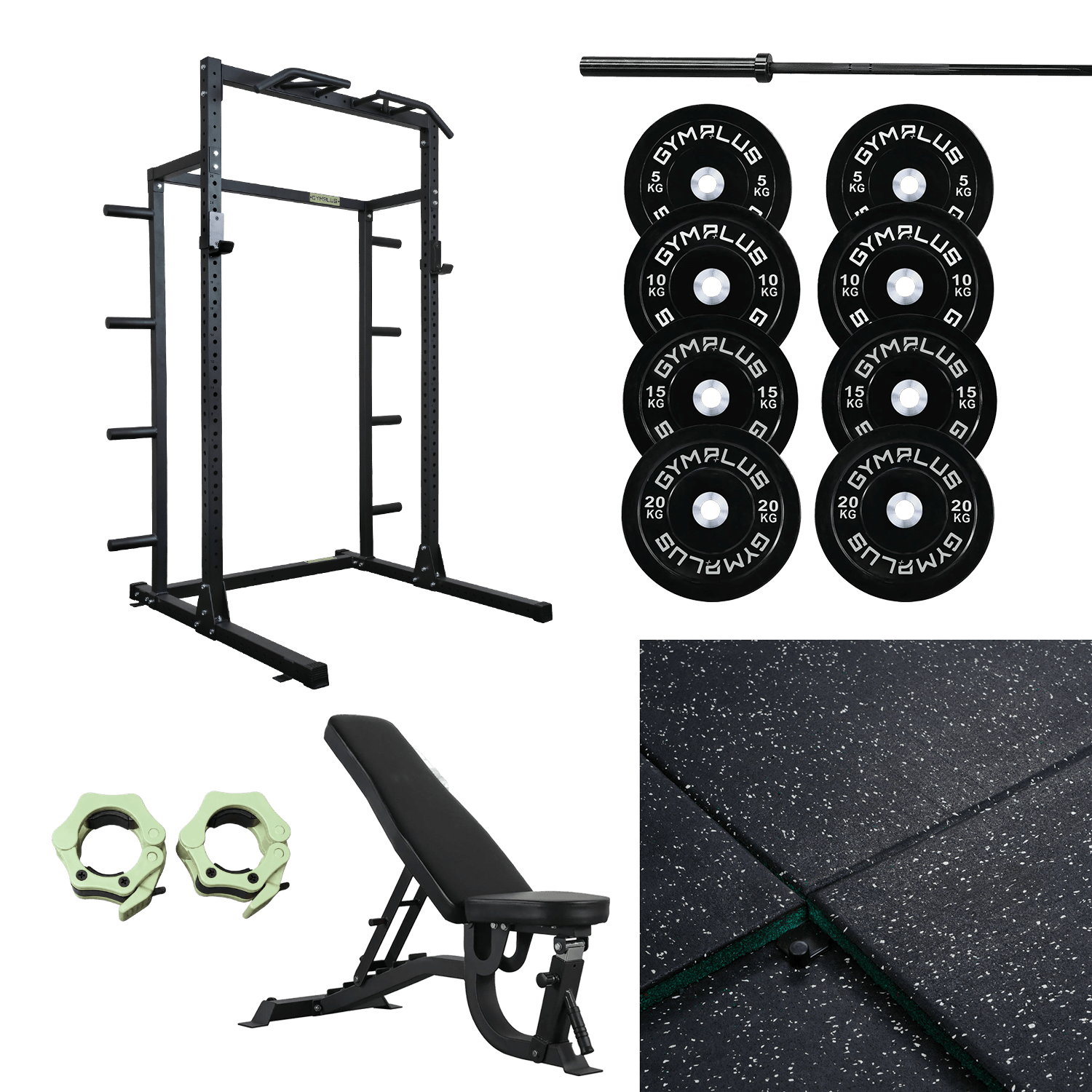 Gym Plus Half Power Rack Garage Gym Package - Complete Setup 2300-FULL-CABLE