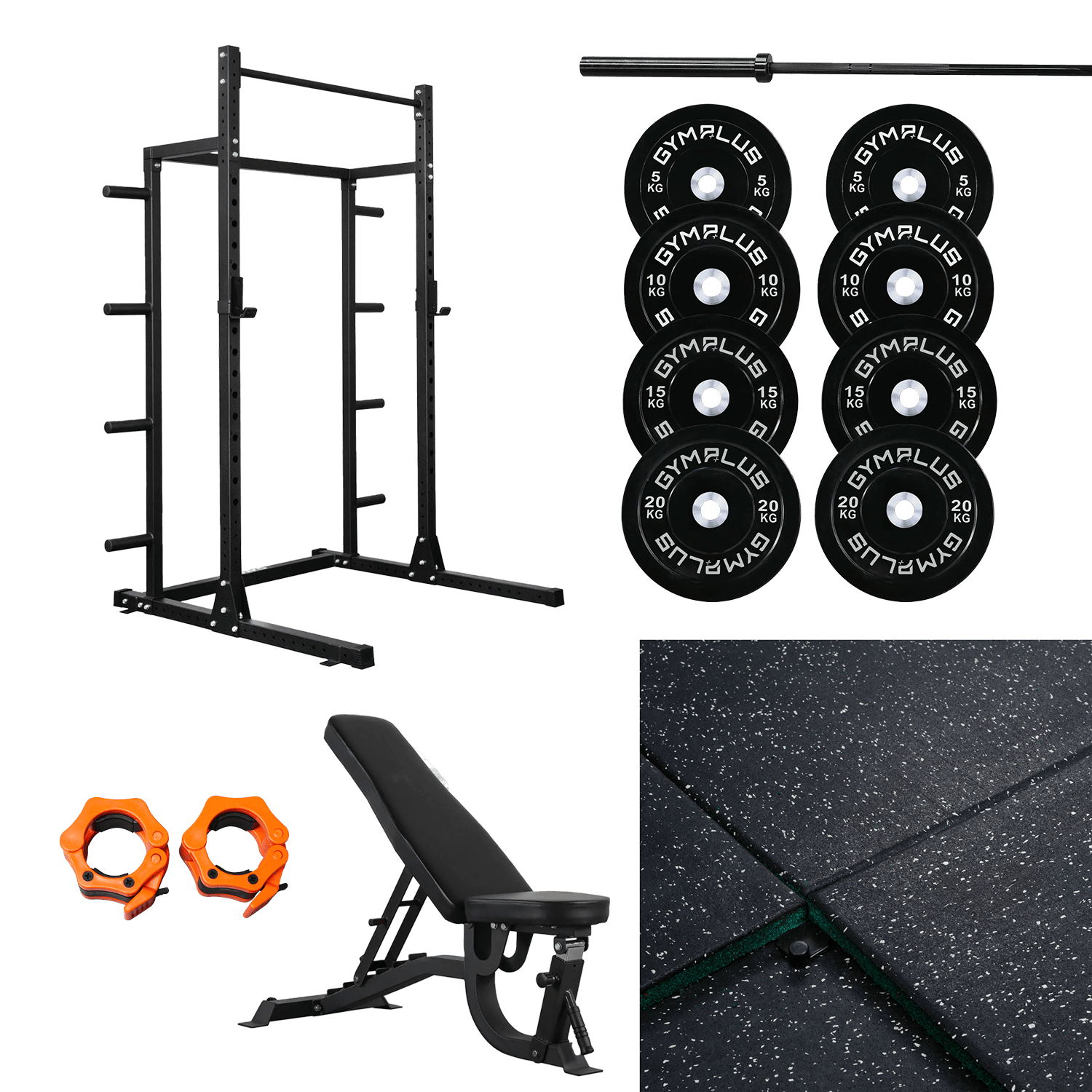 Half Power Rack Garage Gym Package - Complete Setup