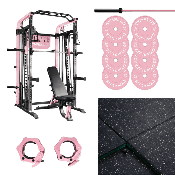 Gym Plus Pink Icon Garage Gym Package - Complete Setup ICON-PI-FULL