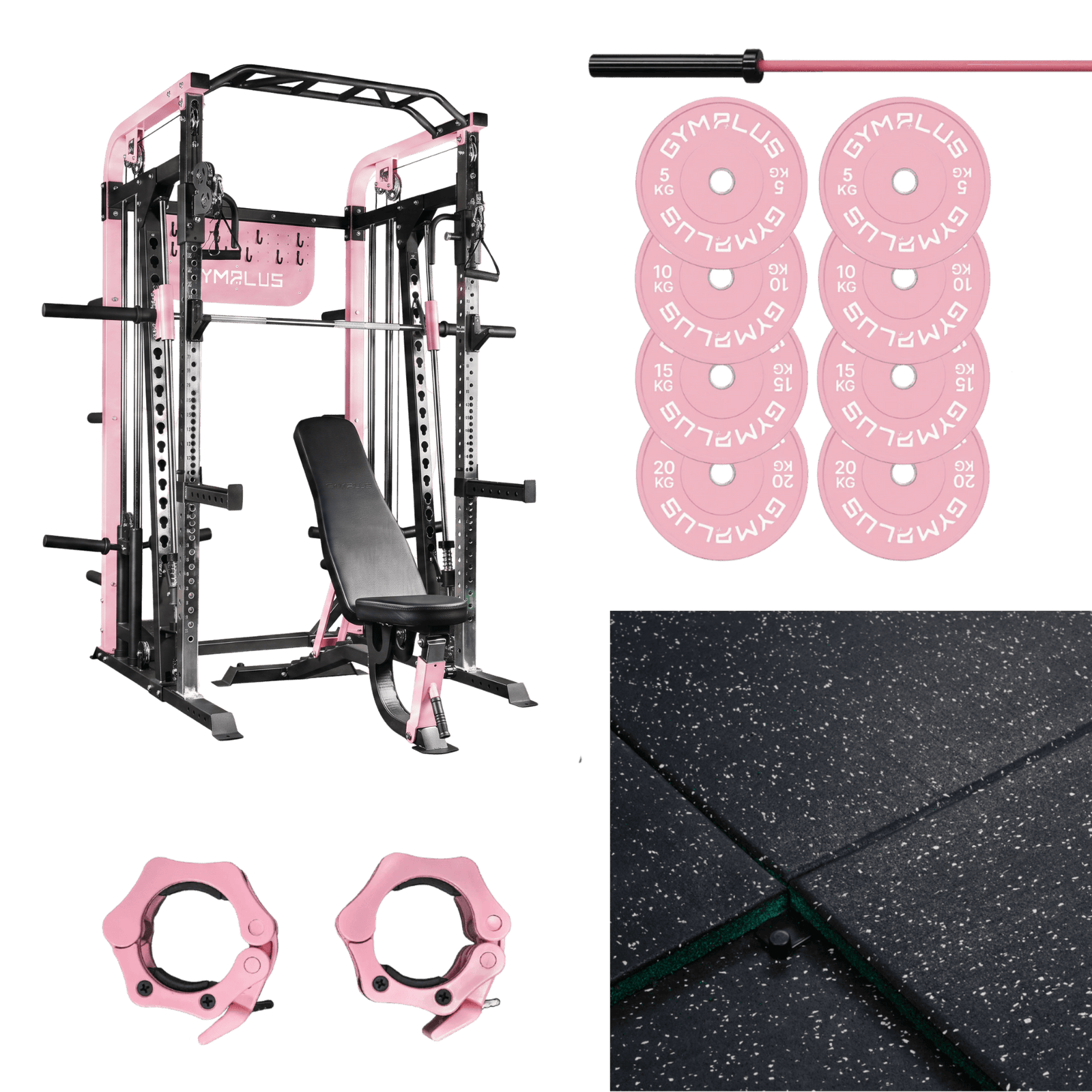 Gym Plus Pink Icon Garage Gym Package - Complete Setup ICON-PI-FULL