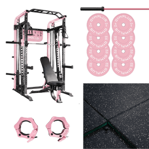Gym Plus Pink Icon Garage Gym Package - Complete Setup ICON-PI-FULL