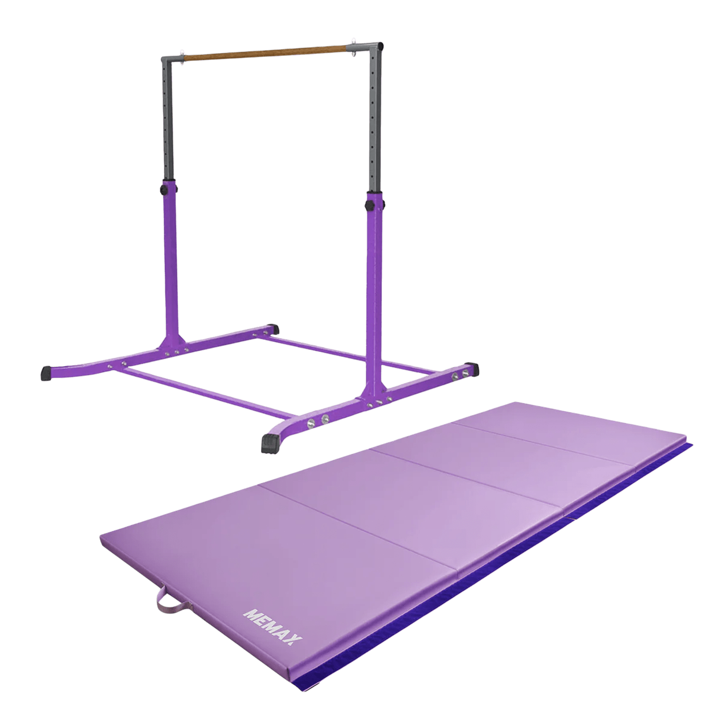 MEMAX Value Combo Gymnastic Junior Training Bar + Gym Mat (Purple)