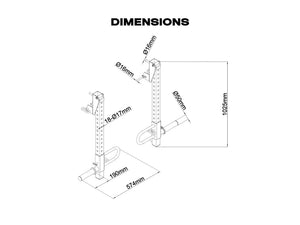 Jammer Arms for 60mm Power Racks 5/8inch Holes