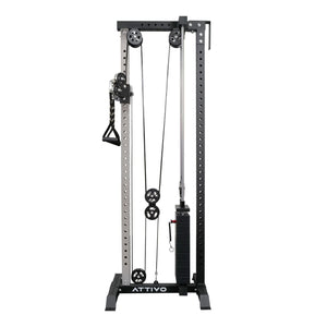 ATTIVO Wall Mount Cable Tower With Weight Stack - Aluminium Pulley Wheels