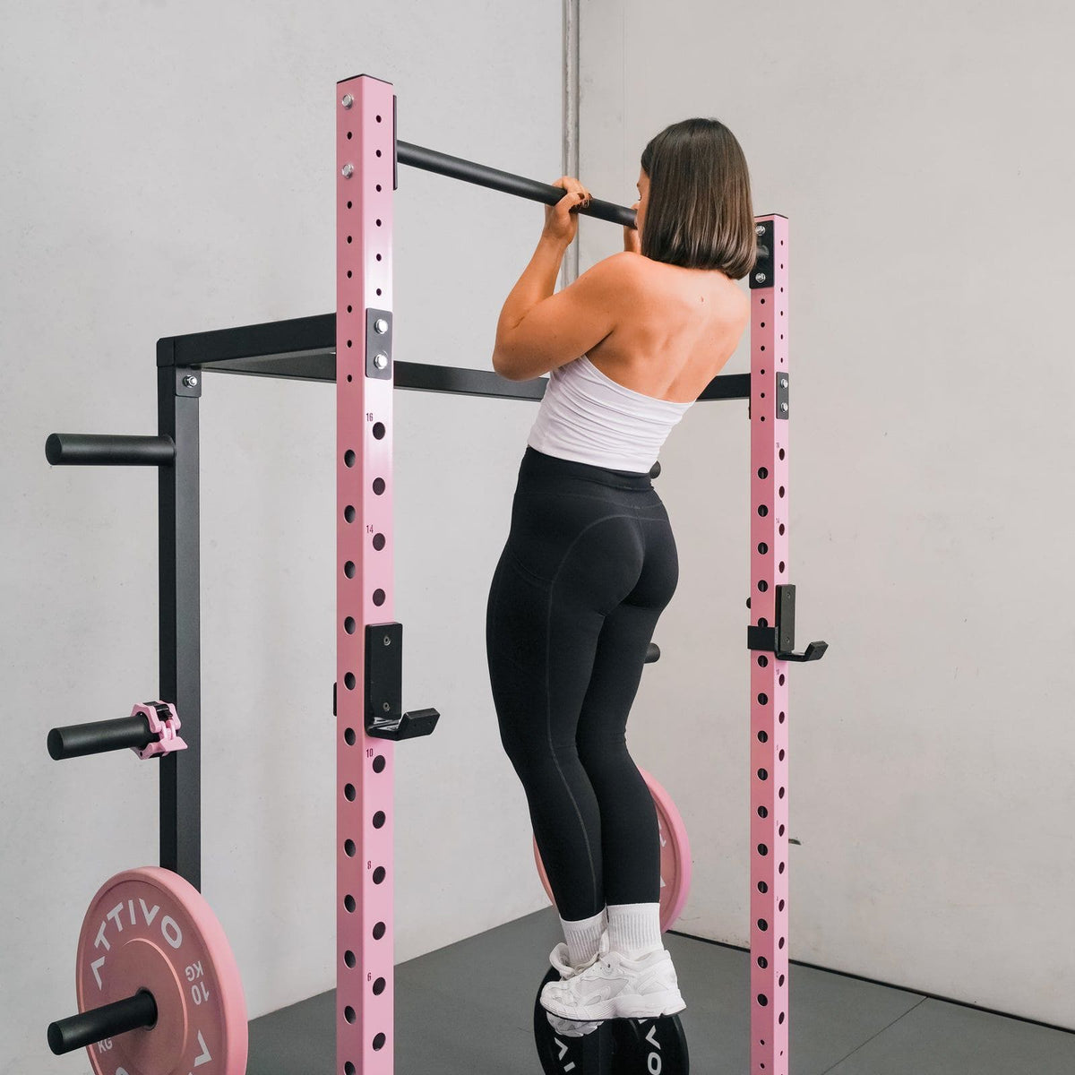 Half Power Rack Garage Gym Package - Pink (HR2300 Combo)