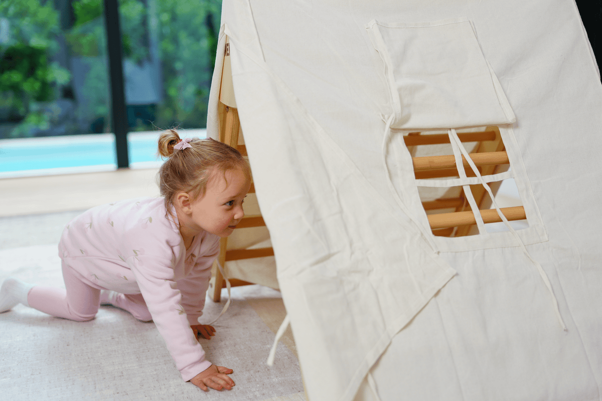 Large Pikler Foldable Climbing Triangle with Tent