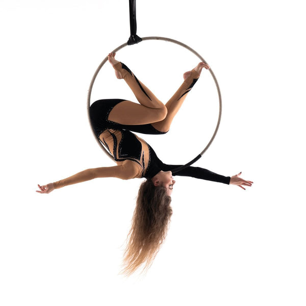 Gym Plus MEMAX Aerial Lyra Hoop Set | Aerial Ring with Full Accessories – Chrome & Black
