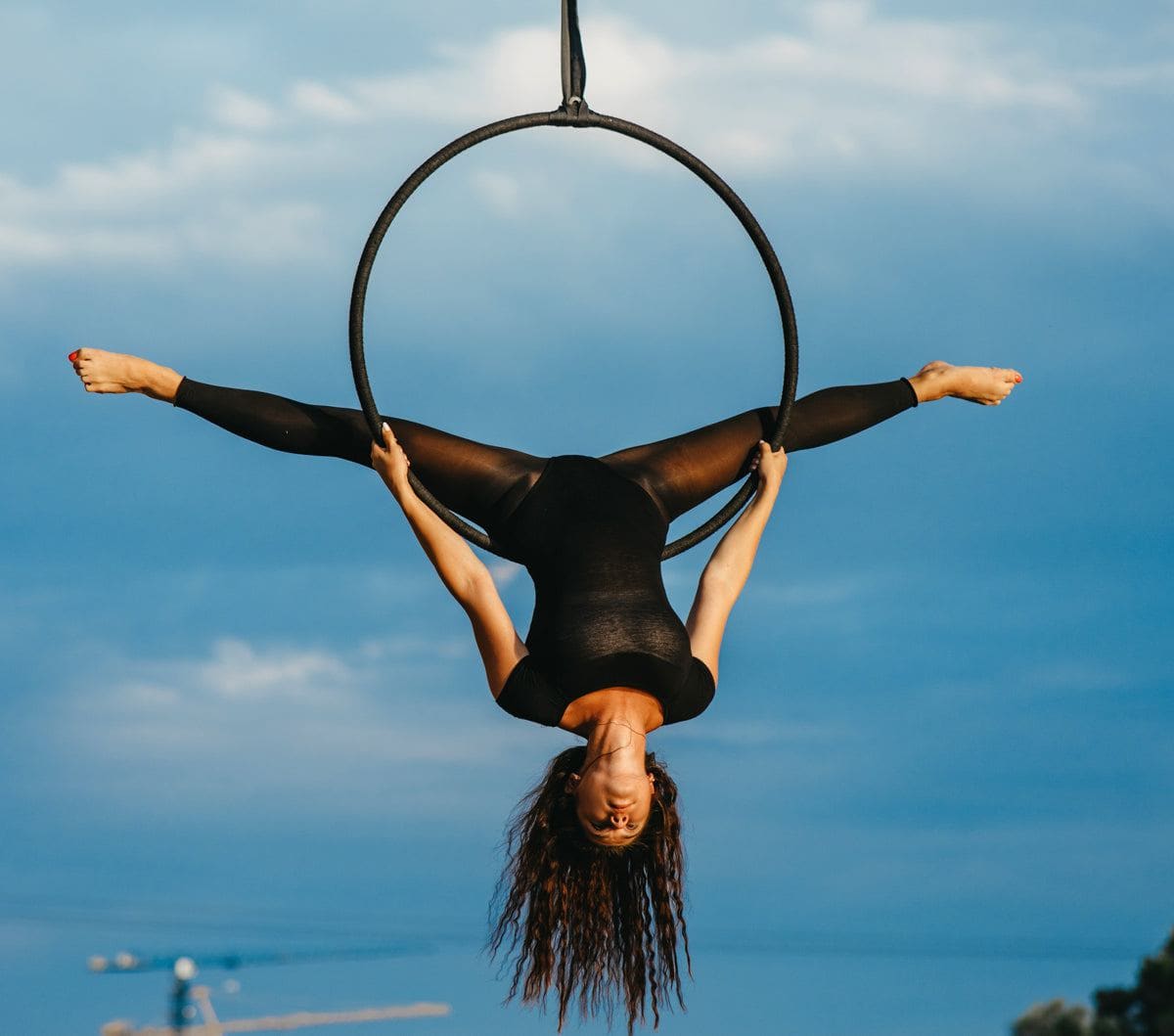 MEMAX Aerial Lyra Hoop Set | Aerial Ring with Full Accessories – Chrome & Black