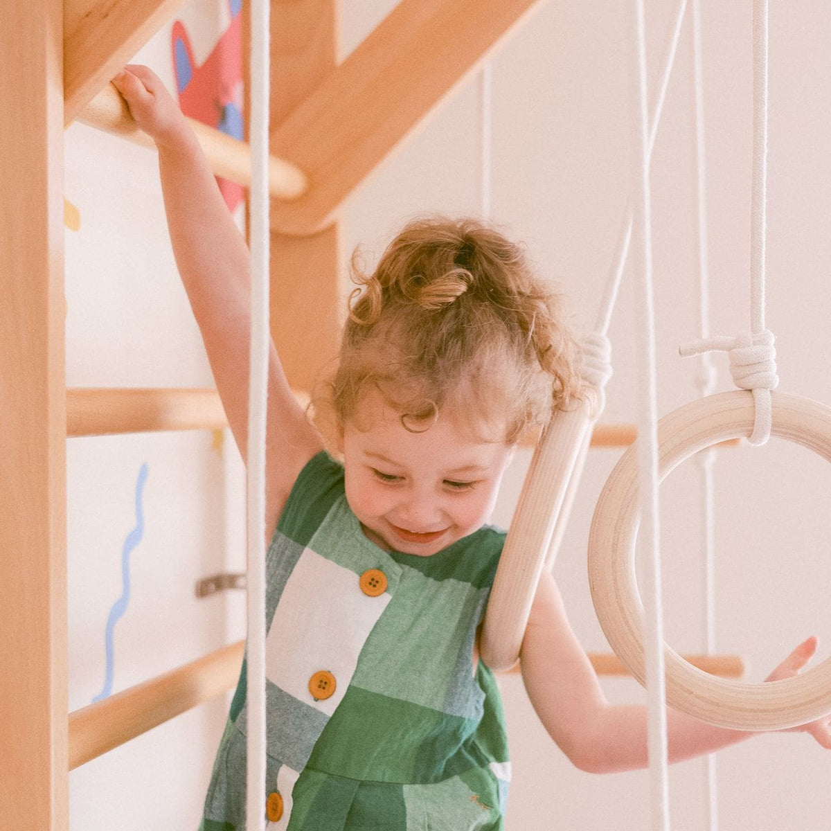 MEMAX Wooden Swedish Ladder Wall Stall Bar Set