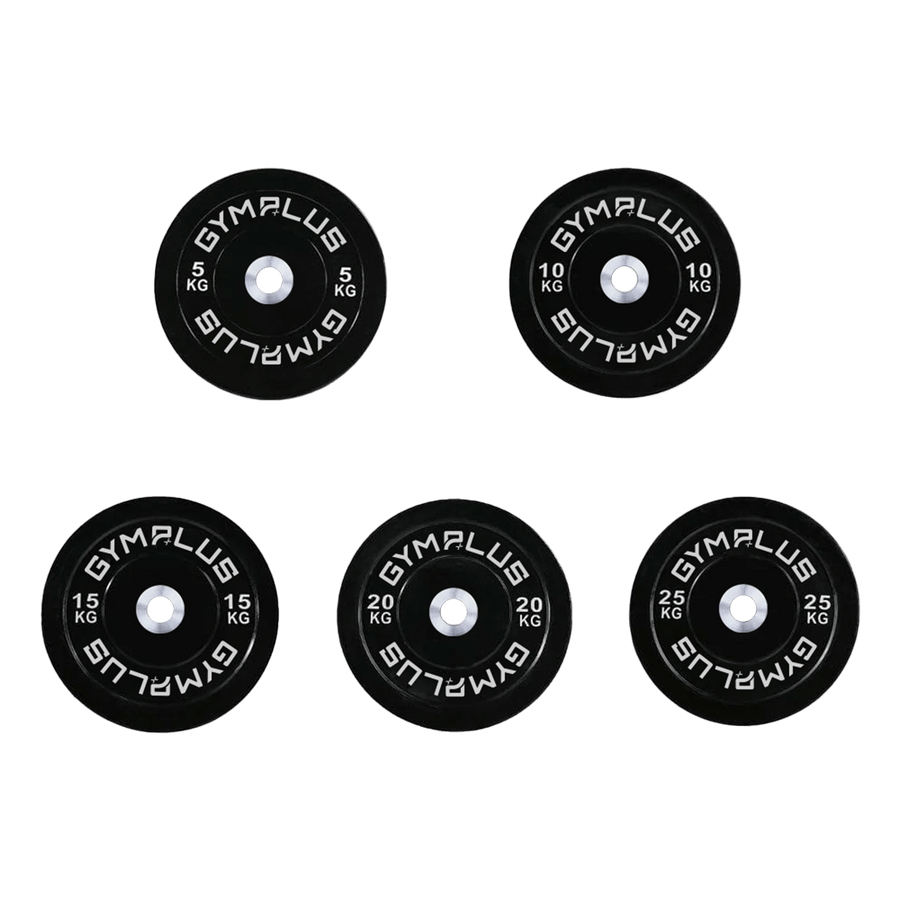 Gym Plus Olympic Bumper Weight Plates 5/10/15/20/25kg - Black WP-BLK-ALL