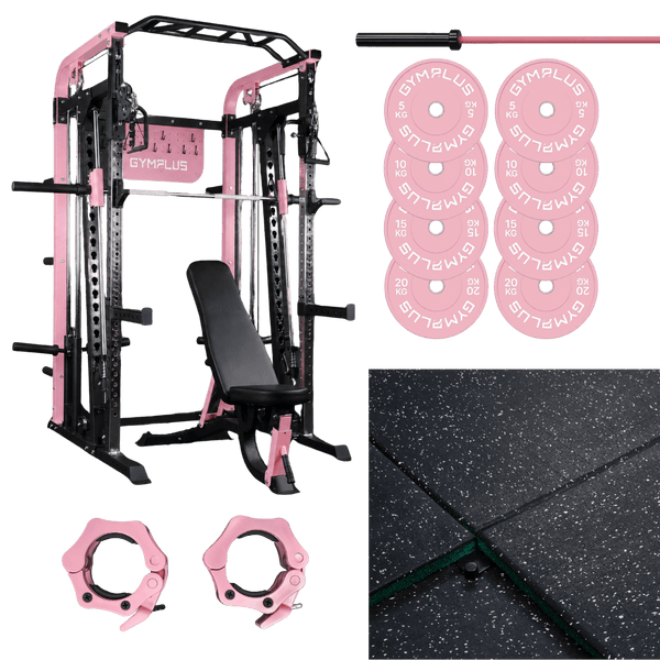 Gym Plus Pink Icon Garage Gym Package - Complete Setup ICON-PI-FULL