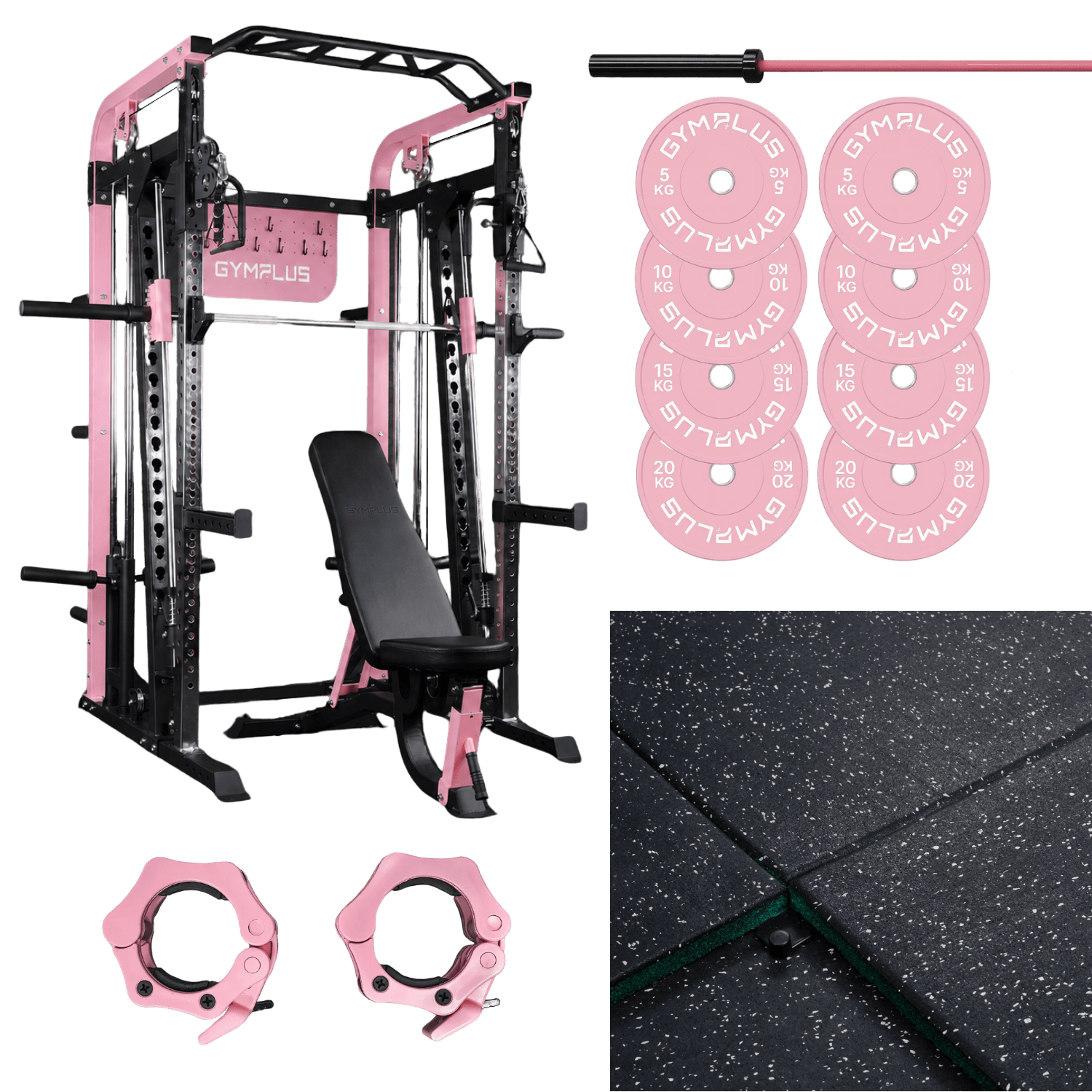 Gym Plus Pink Icon Garage Gym Package - Complete Setup ICON-PI-FULL