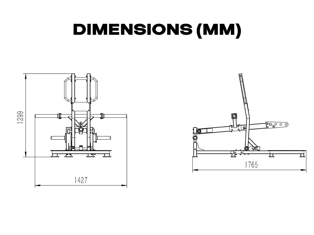 Gym Plus Belt Squat Machine - Plate Loaded BELT-SQUAT-01 dimensions