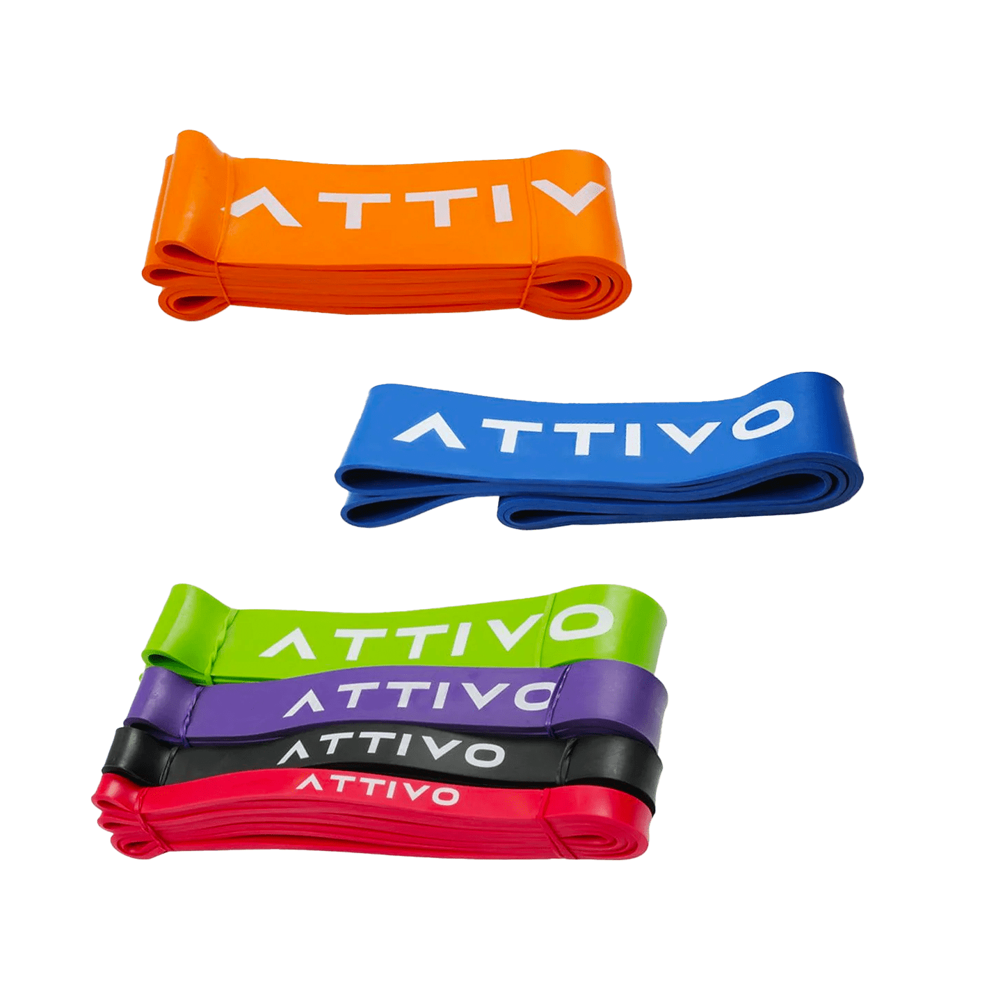 ATTIVO Resistance Band Natural Latex Band - Set of 4/5/6