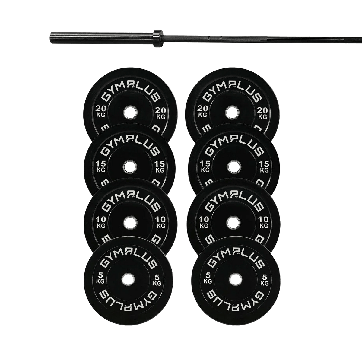 Remarkables Olympic Bar 20KG and Bumper Plates Set