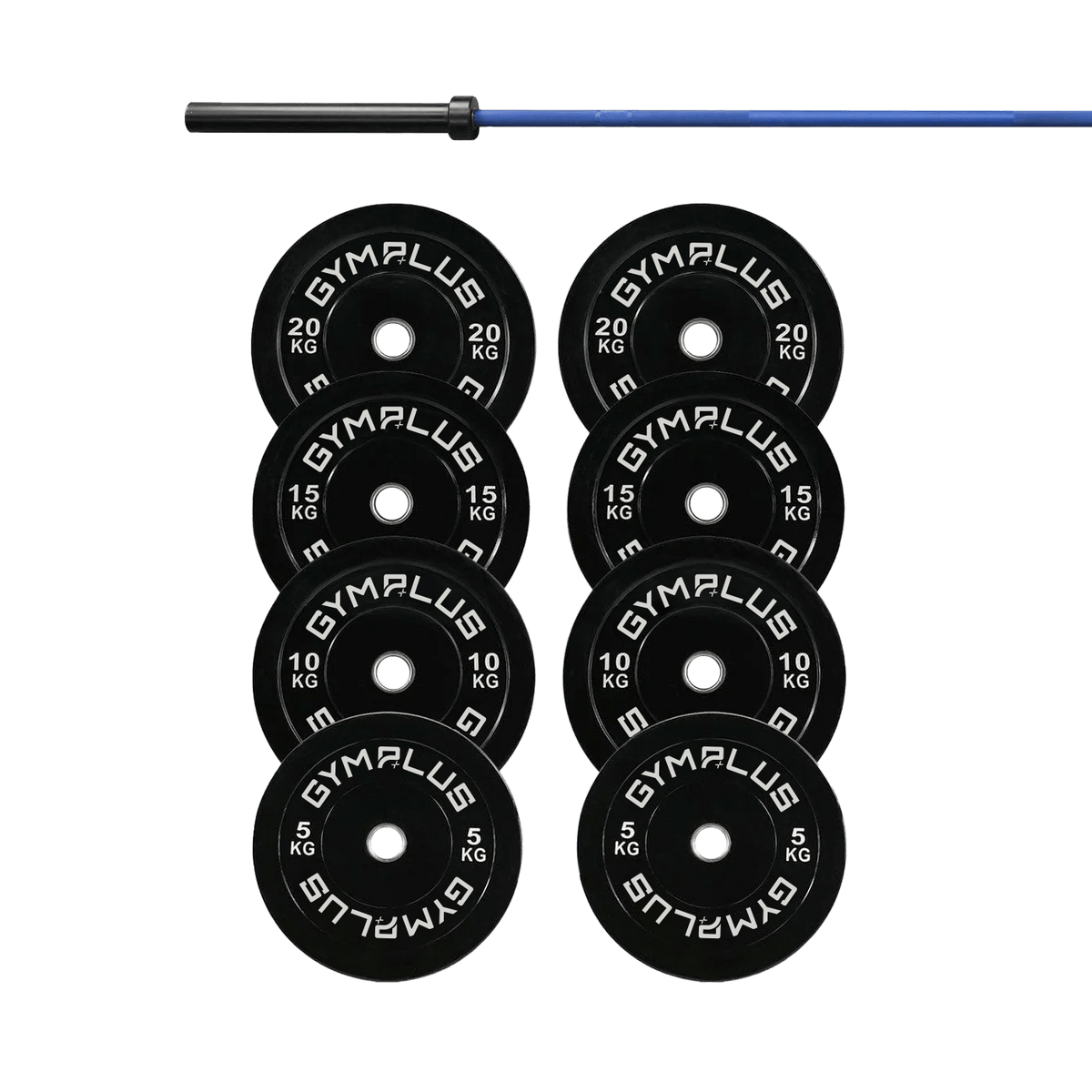Cerakote Olympic Bar 20KG and Bumper Weight Plates Powerlifting Set