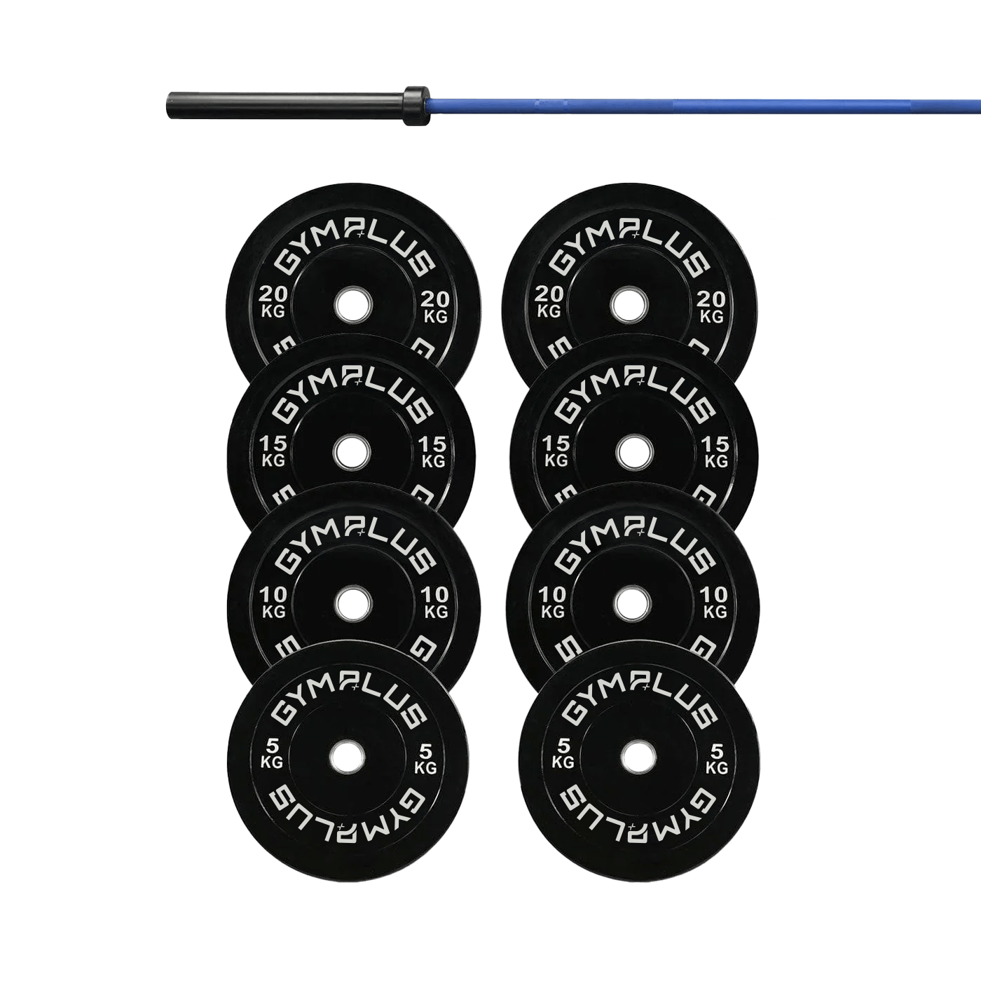 Cerakote Olympic Bar 20KG and Bumper Weight Plates Powerlifting Set