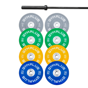 Remarkables Olympic Bar 15KG and Bumper Plates Set