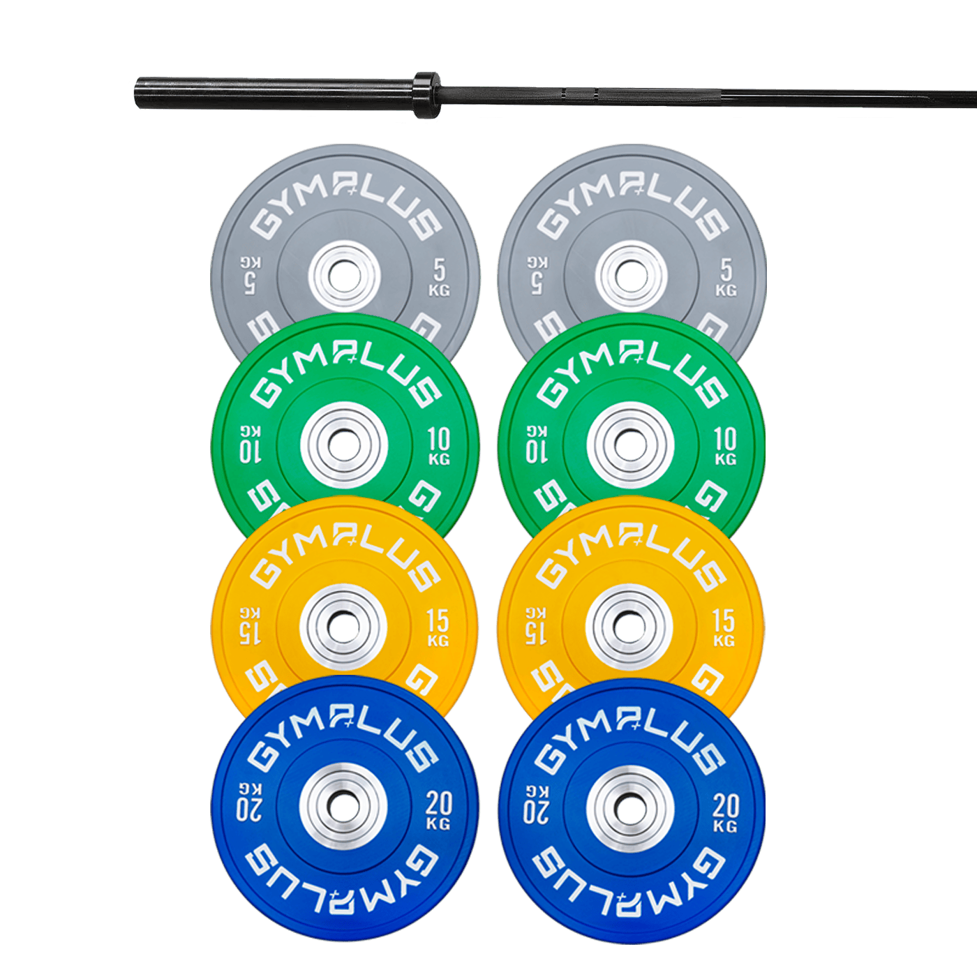 Remarkables Olympic Bar 20KG and Bumper Plates Set