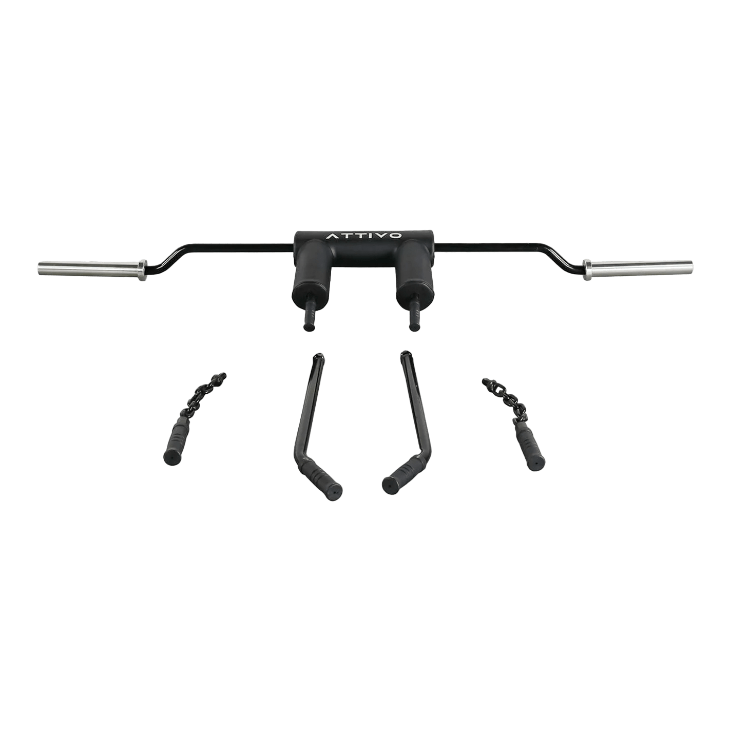 Safety Squat Bar with 3 Specialty Handles