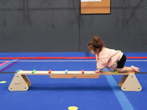 MEMAX 2-in-1 Wooden Seesaw and Rainbow Balance Bridge