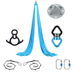 MEMAX Aerial Silks Yoga Swing Hammock Set - 100% Luxury Nylon Tricot Silks, Full Rigging Hardware